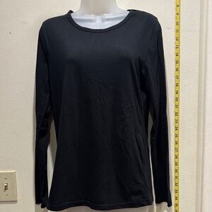 Ada Elegant Black Long Sleeve Tee